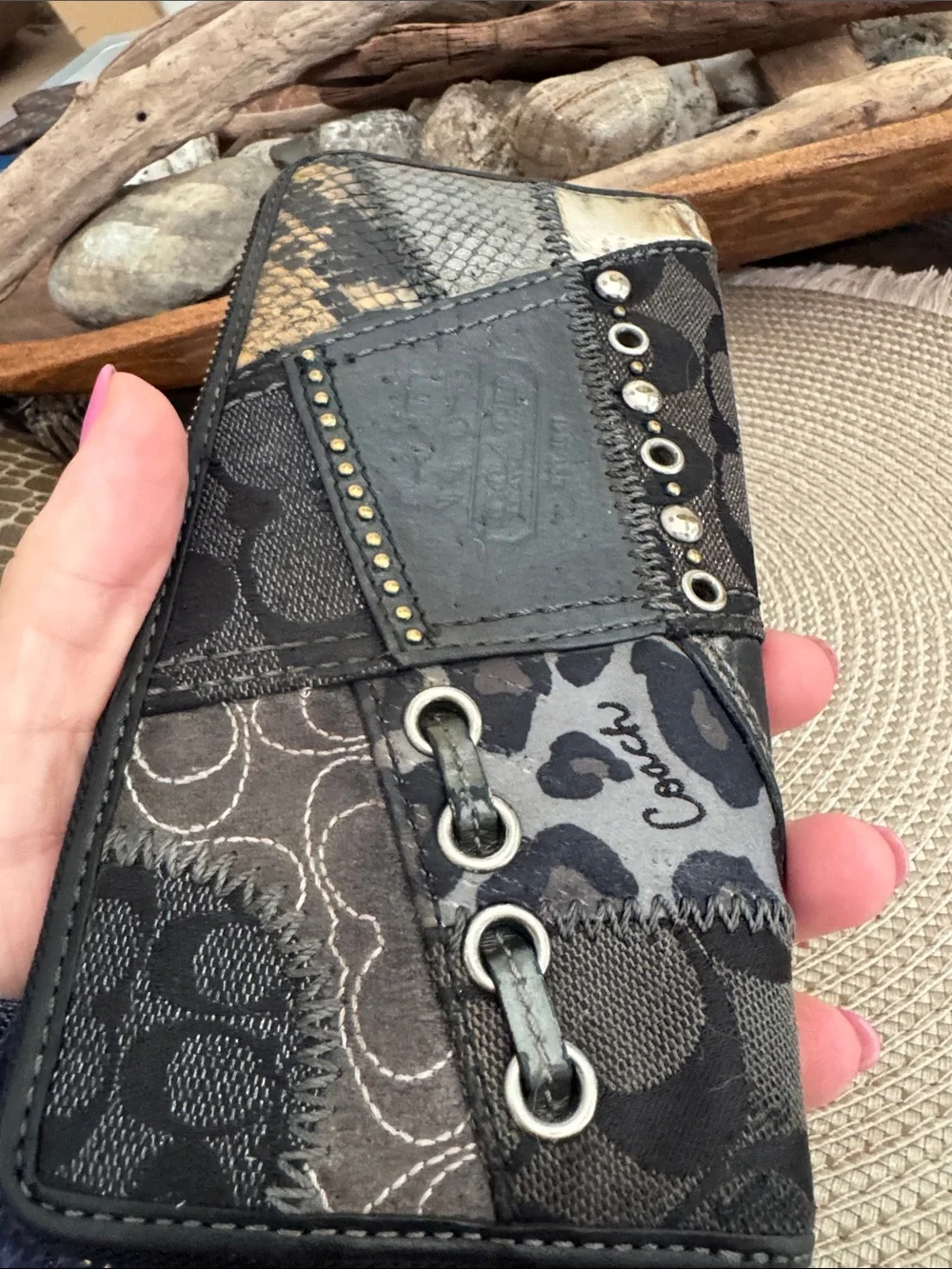 Coach patchwork zip